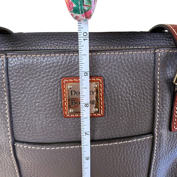 Dooney and Bourke Grey Pebbled Leather Zip Tote - Picture 7 of 13